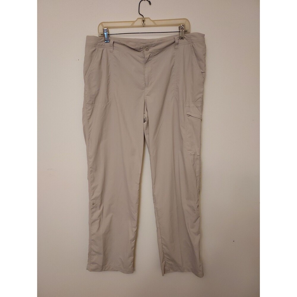 COLUMBIA Womens 16 Convertible Roll-Up Omni-Shade Tan Khaki Cargo Pants
